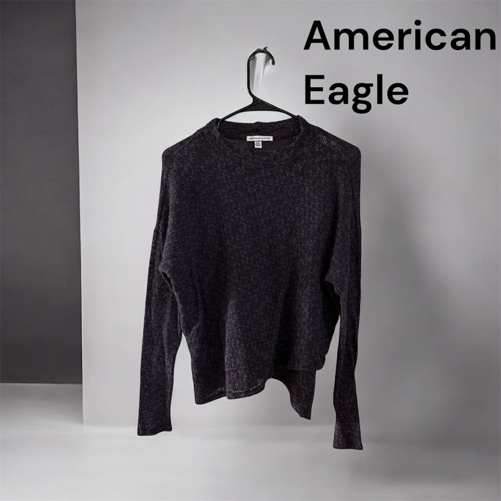 🌺🥮American Eagle Outfitters Dark Purple Crew Neck Sweater